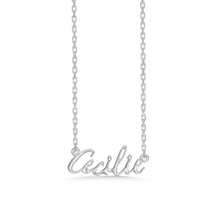 Name Tag Necklace Cecilie - halskæde med navn - navnehalskæde i sterling sølv