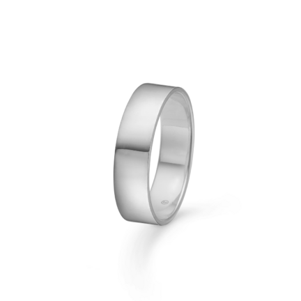Plain Ring - Flat simple ring with smooth surface in 925 sterling silver