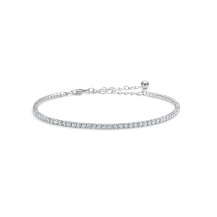 Mini Tennis Bracelet - Tennis armbånd i sterling sølv med hvide zirconia sten
