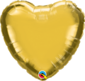 Stort ballon hjerte Guld
