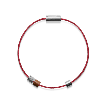 Surin Beach armbånd i rød nylon med sølvlås