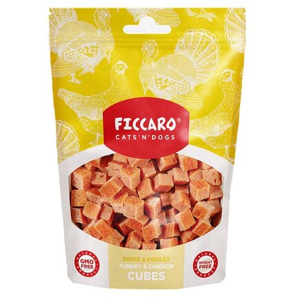 Ficcaro Turkey & Chicken Cubes - Hundegodbidder med kallun og kylling - MyTrendyDog.dk