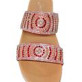 Billige røde sandaler med diamantsten