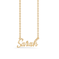 Name Tag Necklace Sarah - necklace with name - name necklace in gold plated sterling silver