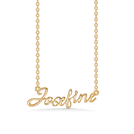 Name Tag Necklace Josefine - halskæde med navn - navnehalskæde i forgyldt sterling sølv