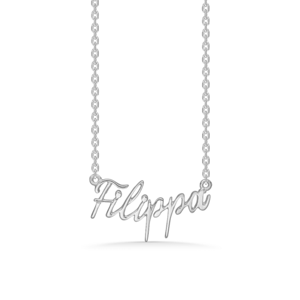 Name Tag Necklace Filippa - necklace with name - name necklace in sterling silver