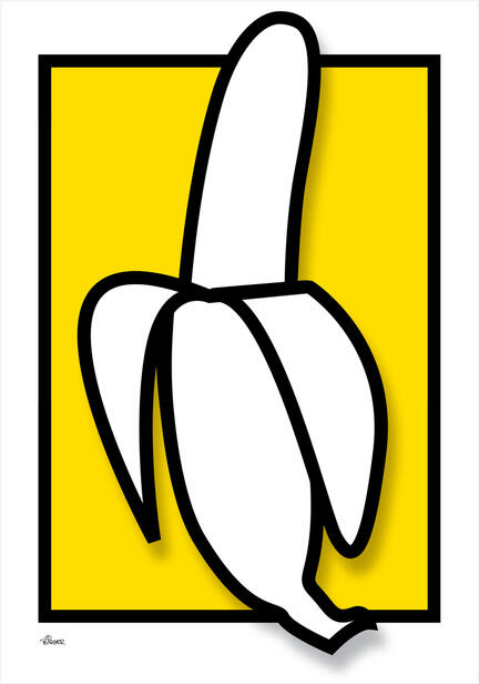 Banana banan graphic colour Poster plakat ©Birger www.artprintandmore.dk
