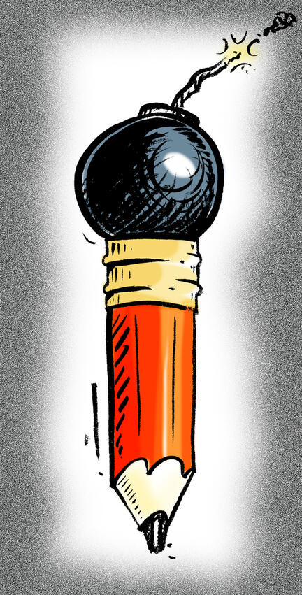 Mighty pen power pencil Hebdo
