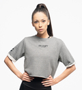 Grå Crop Hoodie - Elite Force Front