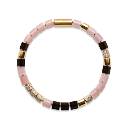 Designer's Edition #9 armbånd i rød nylon med 14 karat guldlås
