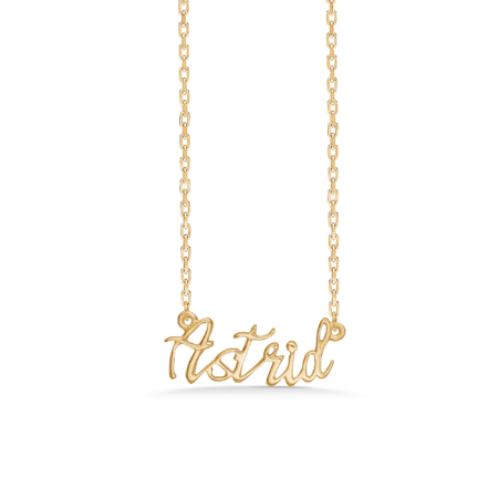 Name Tag Necklace Astrid - necklace with name - name necklace in gold plated sterling silver