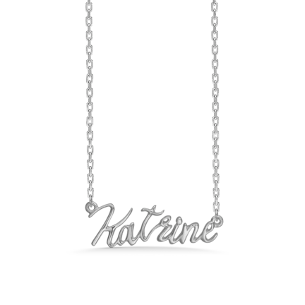 Name Tag Necklace Katrine - halskæde med navn - navnehalskæde i sterling sølv