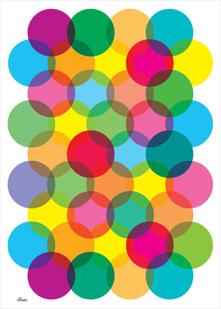 Big dots circles colour poster graphic danish design art print plakat © Birger Bromann