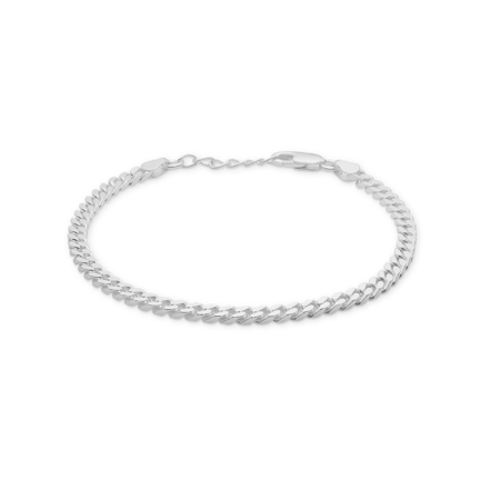 Plaited Chain Bracelet - Panser kæde armbånd i sterling sølv