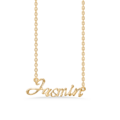 Name Tag Necklace Jasmine - necklace with name - name necklace in gold plated sterling silver