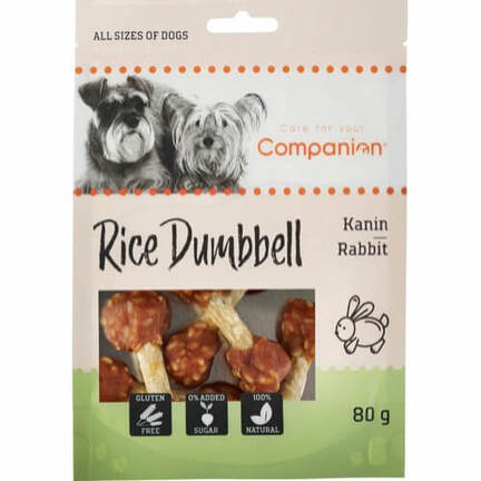 Companion Rabbit Rice Dumbbell Til Din Hund - 80 gram