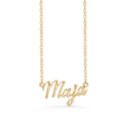 Name Tag Necklace Maja - necklace with name - name necklace in gold plated sterling silver