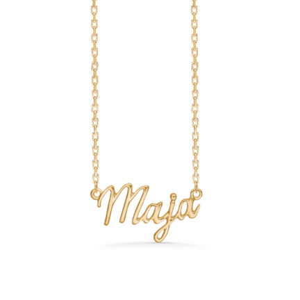 Name Tag Necklace Maja - necklace with name - name necklace in gold plated sterling silver