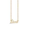 Name Tag Necklace Liva - necklace with name - name necklace in gold plated sterling silver