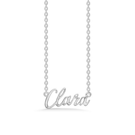 Name Tag Necklace Clara - halskæde med navn - navnehalskæde i sterling sølv