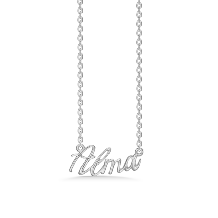 Name Tag Necklace Alma - halskæde med navn - navnehalskæde i sterling sølv