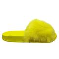 neon gule sandaler med pels