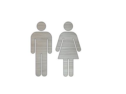 WC skilt i træ