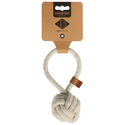 D&D Home "Harper" Hundelegetøjs Reb bold med løkke, Beige