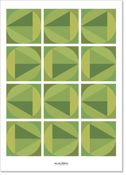 Klausen Danish Design Poster Plakat Patch Grafisk Graphic green grøn pastel artprint