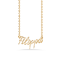 Name Tag Necklace Filippa - necklace with name - name necklace in gold plated sterling silver