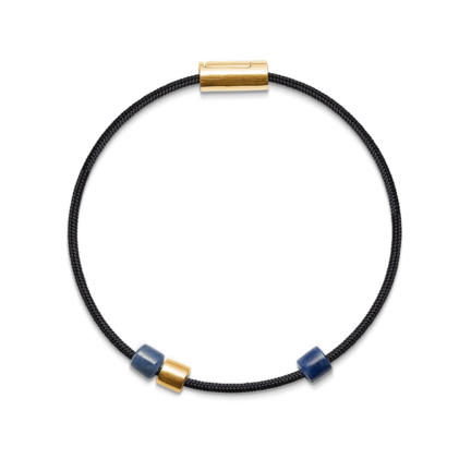 Designer's Edition #1 armbånd i sort nylon med 14 karat guldlås