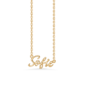 Name Tag Necklace Sofie - necklace with name - name necklace in gold plated sterling silver