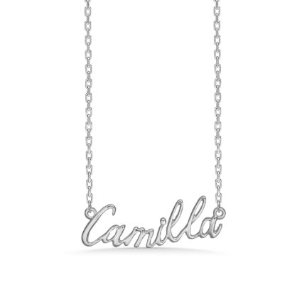 Name Tag Necklace Camilla - halskæde med navn - navnehalskæde i sterling sølv