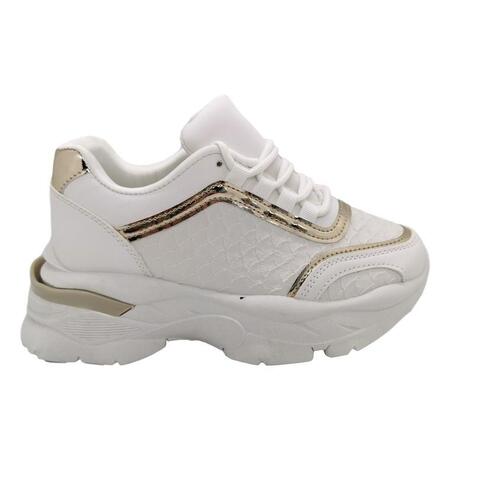 pensum Forkorte levering Dame sneakers chunky hvid/guld | 38