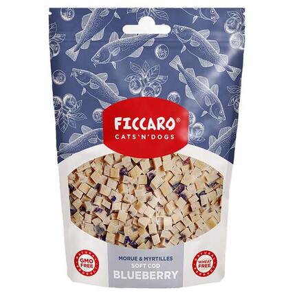 Ficcaro Soft Cod Blueberry - Hundegodbidder med torsk og blåbær - MyTrendyDog.dk