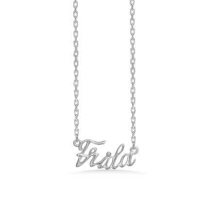 Name Tag Necklace Frida - necklace with name - name necklace in sterling silver