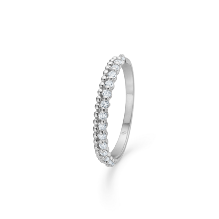 Column Ring - Ring In 925 sterling silver plated with a band of white zirconia stones