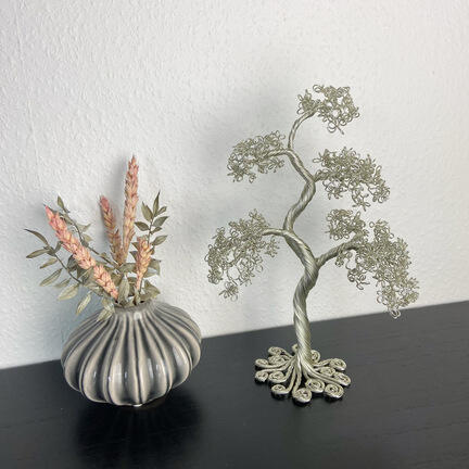 wire træ metal champagne farve