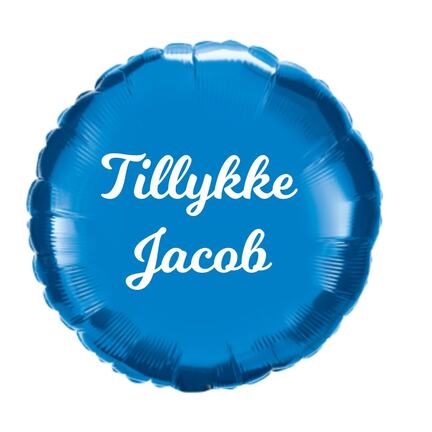 Blå ballon med navn