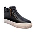Dame sneakers sort med hvid sål