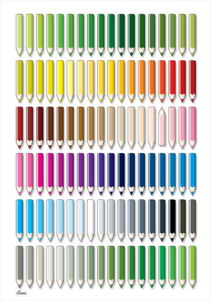colour variation pencils blyanter plakat kunst poster art print Birger Bromann