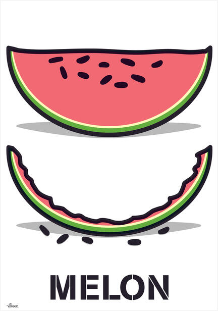 Melon poster vector illustration one of many