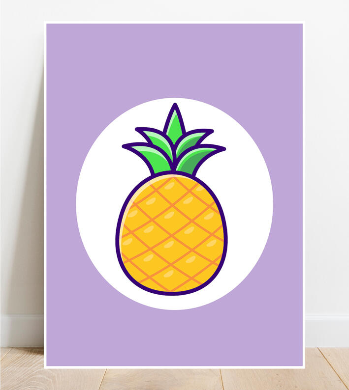 udeladt renovere aldrig Ananas med lilla baggrund | A5 | Louises Print