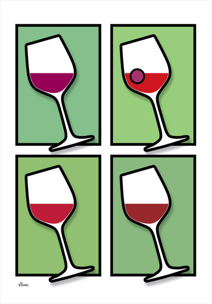 Wine vin glass glas colour GREEN Poster plakat ©Birger www.artprintandmore.dk