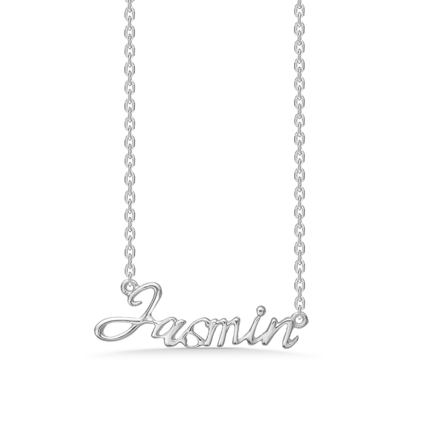 Name Tag Necklace Jasmin - halskæde med navn - navnehalskæde i sterling sølv