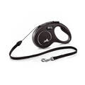 Flexi hundesnor sort størrelse: S | 5 meter snor | Max. 12 kg
