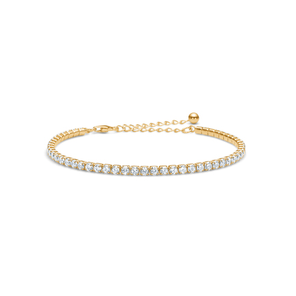 Tennis Bracelet - Tennis bracelet in silver plated with white zirconia stones