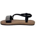 Sorte sandaler med diamantsten
