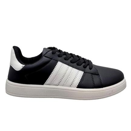 Sorte sneakers med hvide striber til kvinder