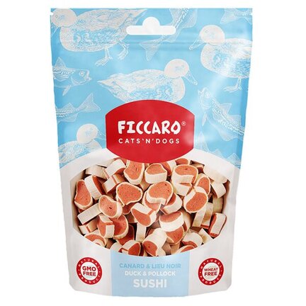 Ficcaro Duck & Pollock Sushi - Hundegodbidder med and & sej - MyTrendyDog.dk